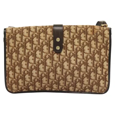 Pre-owned Dior Trotter Brown Canvas Shoulder Bag ()