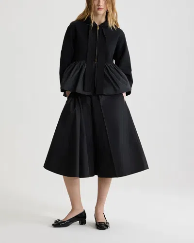 Patou Asymmetric Bermuda Shorts In Recycled Faille In Black