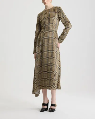 Patou Asymmetric Check-print Dress In Multi