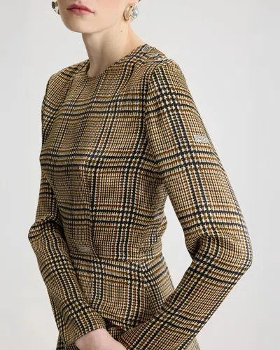 Patou Asymmetric Check-print Dress In Multi