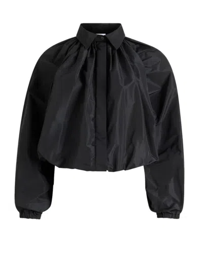 Patou Bubble Blouse In Recycled Faille In Black