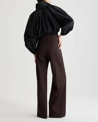 Patou Bubble Blouse In Recycled Faille In Black