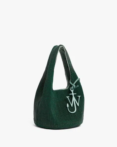 Jw Anderson Mini Beaded Shopper Tote In Green