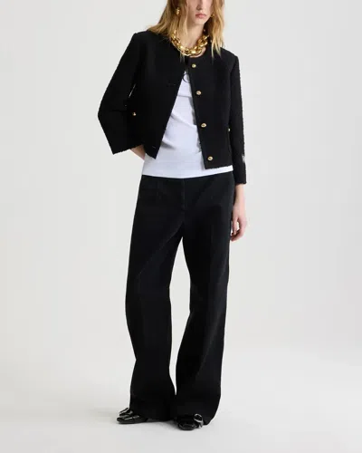 Patou No Collar Box Jacket In Black