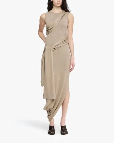 Jw Anderson Tie Detail Sleeveless Dress In Brown