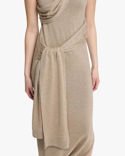 Jw Anderson Tie Detail Sleeveless Dress In Brown