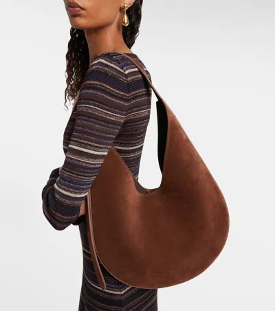 Aesther Ekme Medium Suede Shoulder Bag In Brown