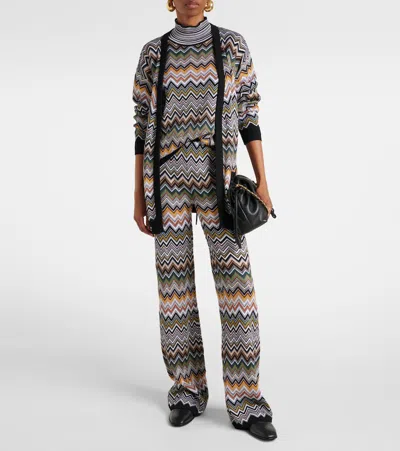 Missoni Oversized High-neck Sweater With Chevron Pattern In Multi