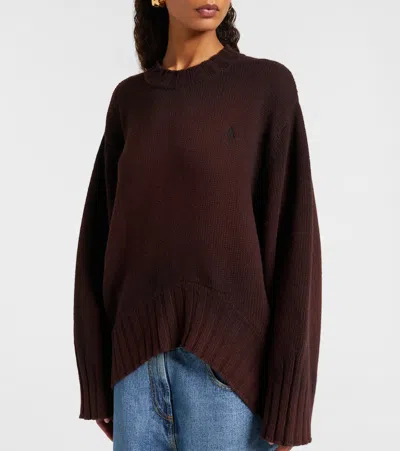 Attico Wool And Cashmere Sweater In Brown
