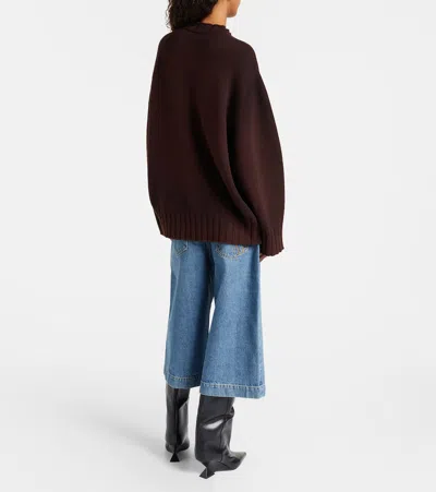 Attico Wool And Cashmere Sweater In Brown