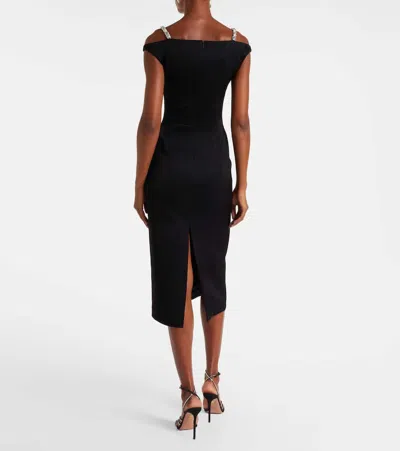 David Koma Crystal-embellished Midi Dress In Black