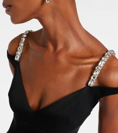 David Koma Crystal-embellished Midi Dress In Black