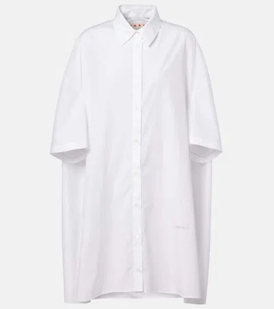 Marni Cotton Shirt Dress In White
