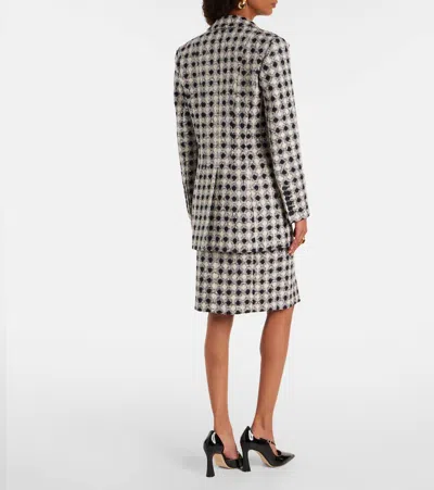 Nina Ricci Tweed Check Double-breasted Jacket In Black