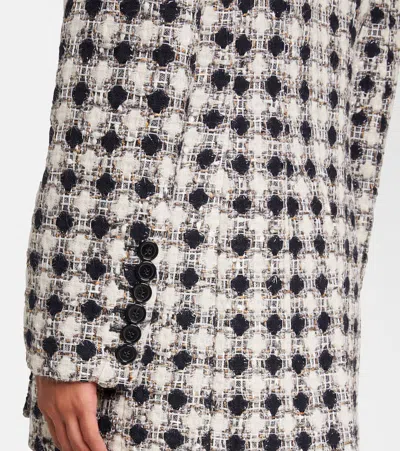 Nina Ricci Tweed Check Double-breasted Jacket In Black