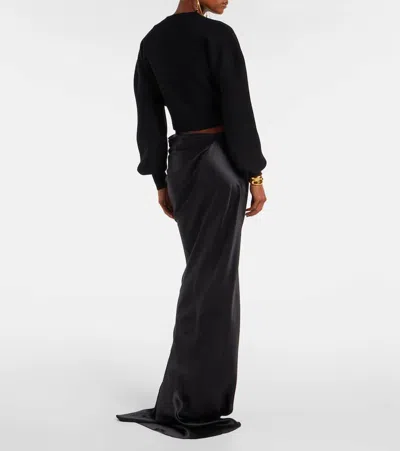 Tom Ford Maglione Oversize In Misto Lana Nera Donna In Black