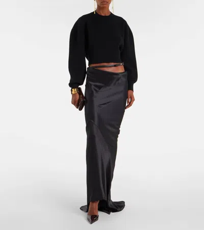 Tom Ford Maglione Oversize In Misto Lana Nera Donna In Black