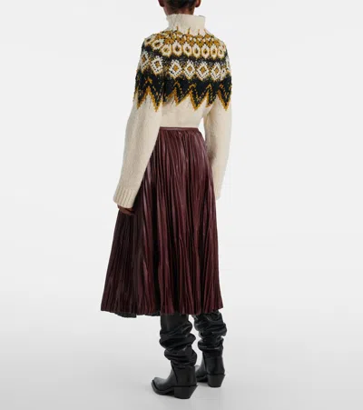 Proenza Schouler Rosalyn Pleated Vegan Leather Midi Skirt In Burgundy