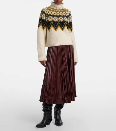 Proenza Schouler Rosalyn Pleated Vegan Leather Midi Skirt In Burgundy