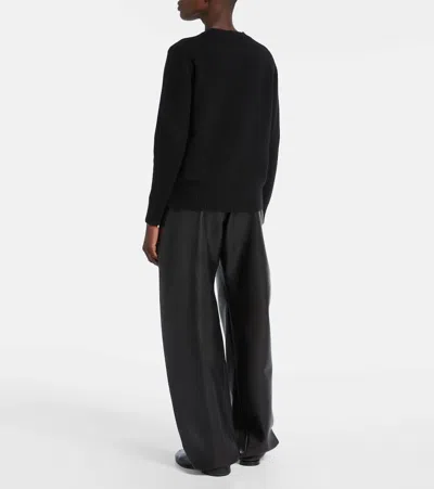 Givenchy Womens Black Brand-intarsia Round-neck Wool And Cashmere Sweater