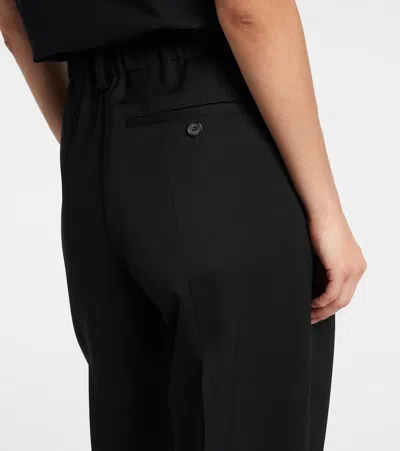 Givenchy Slashed Double Pleat Wool Grain De Poudre Pants In Black