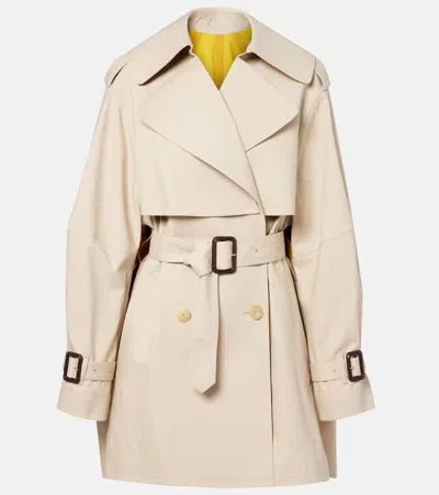 Givenchy Womens Beige Mustard Belted Notch-lapels Cotton Trench Coat In Neutral