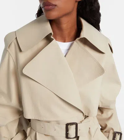Givenchy Womens Beige Mustard Belted Notch-lapels Cotton Trench Coat In Neutral
