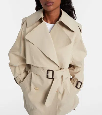 Givenchy Womens Beige Mustard Belted Notch-lapels Cotton Trench Coat In Neutral