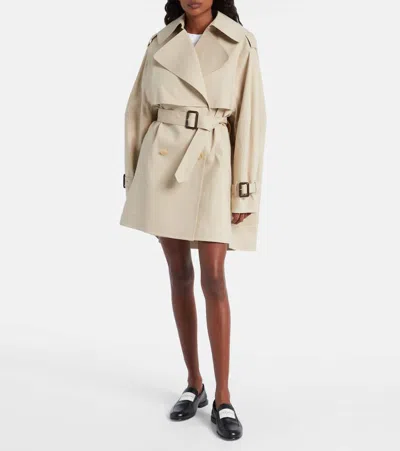 Givenchy Womens Beige Mustard Belted Notch-lapels Cotton Trench Coat In Neutral