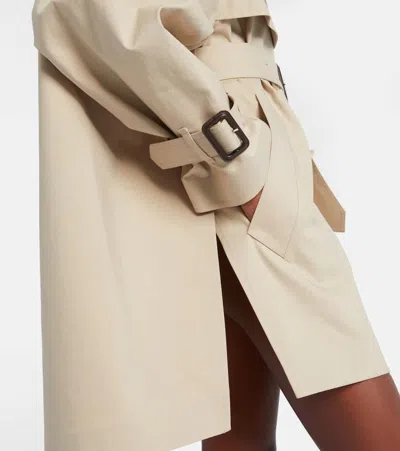 Givenchy Womens Beige Mustard Belted Notch-lapels Cotton Trench Coat In Neutral