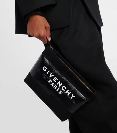 Givenchy Tape Small Clutch Bag Rectangular Wrist Strap In Black