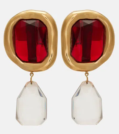Givenchy Women Embellished Metal Sculptural Crystal Earrings In Gold