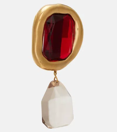 Givenchy Women Embellished Metal Sculptural Crystal Earrings In Gold