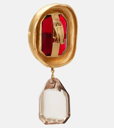 Givenchy Women Embellished Metal Sculptural Crystal Earrings In Gold