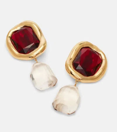 Givenchy Women Embellished Metal Sculptural Crystal Earrings In Gold