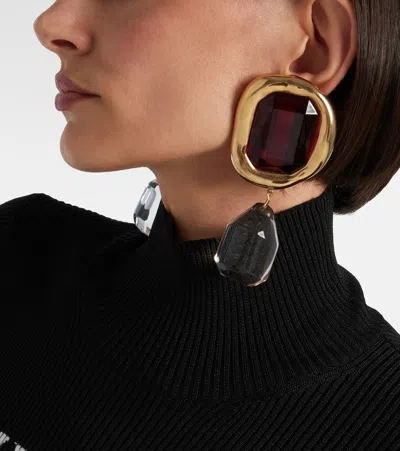Givenchy Women Embellished Metal Sculptural Crystal Earrings In Gold