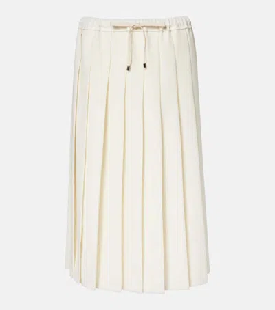 Brunello Cucinelli Pleated Midi Skirt In Gold