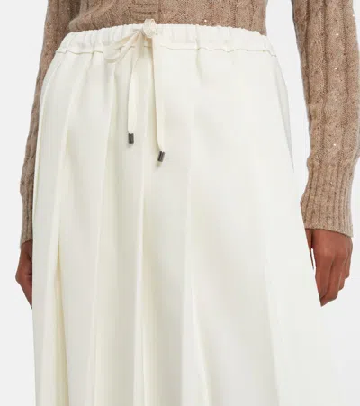 Brunello Cucinelli Pleated Midi Skirt In Gold