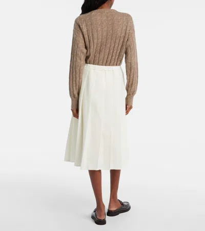 Brunello Cucinelli Pleated Midi Skirt In Gold