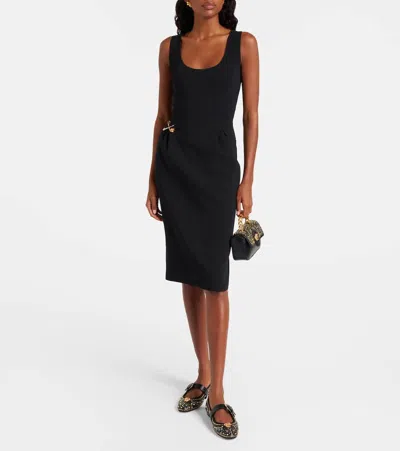 Versace Black Ballerinas With Studs Application And Buckle Closure In Leather Woman In Black