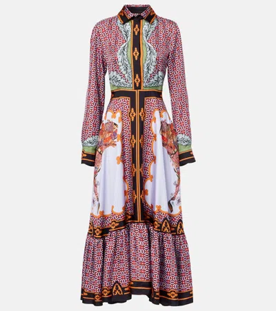 SAN PIETRO印花真丝加长连衣裙