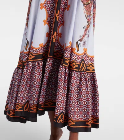 SAN PIETRO印花真丝加长连衣裙