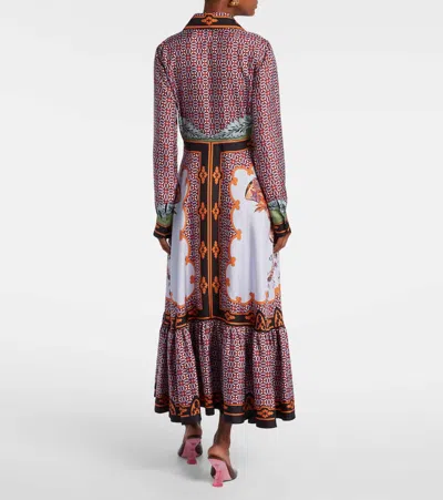 SAN PIETRO印花真丝加长连衣裙