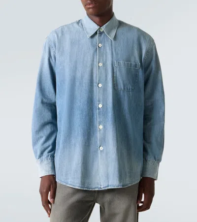 Our Legacy Long Sleeve Shirt With Chest Pocket Design In Blue