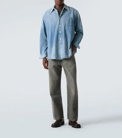 Our Legacy Long Sleeve Shirt With Chest Pocket Design In Blue