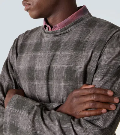 Our Legacy Box Longsleeve In Oakland Check Legacy Jersey In Gray