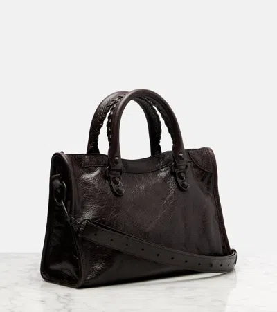 Balenciaga Small Leather Handbag For The City In Brown