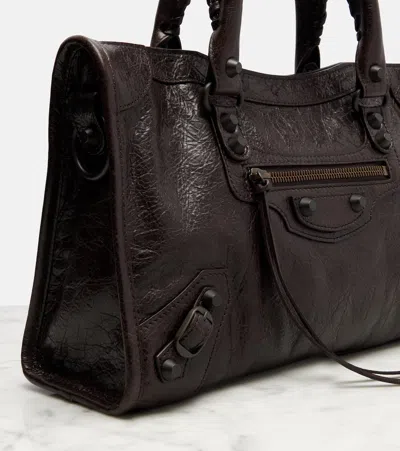 Balenciaga Small Leather Handbag For The City In Brown