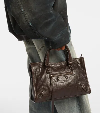 Balenciaga Small Leather Handbag For The City In Brown
