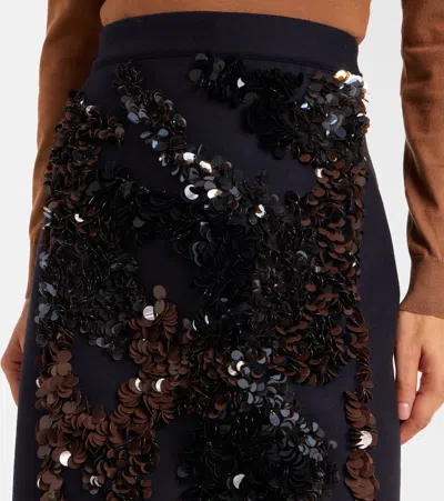 亮片羊毛混纺中长半身裙